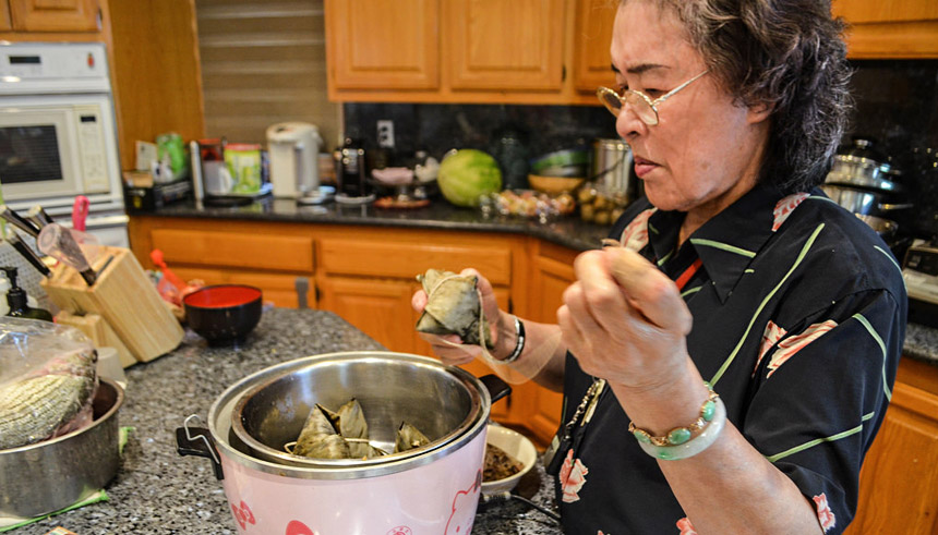 Clarissa Wei's grandmother prepares traditional Chinese zongzi